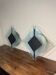 Pair of vintage design metal and glass wall lights