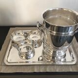 Plateau en argent coupelle apéritif seau à champagne