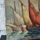 Oil on canvas of a Mediterranean seascape signed MG – 1950s/70s