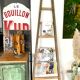Ancienne échelle en bois vintage