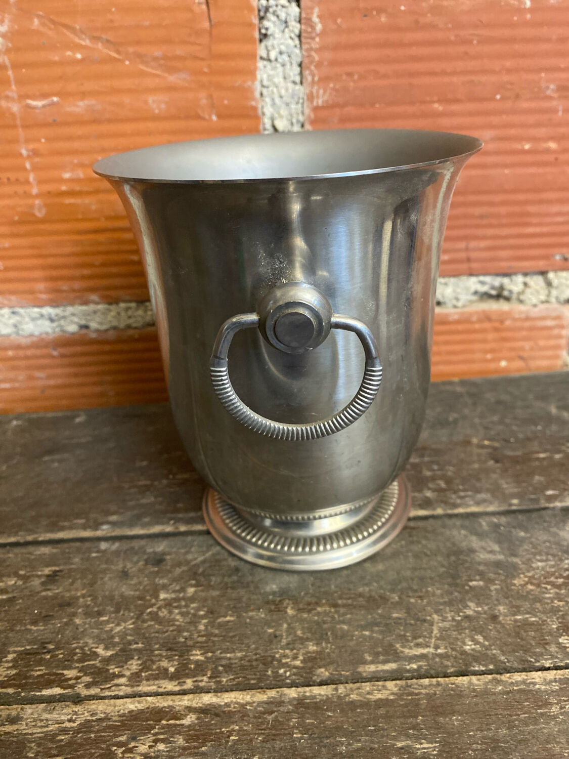 Vintage Ice Bucket Jean COUZON Stainless Steel France #D875