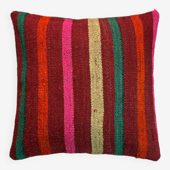 Housse de coussin kilim turc vintage, 40 x 40 cm