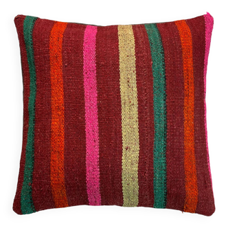 Vintage turkish kilim cushion cover , 40 x 40 cm