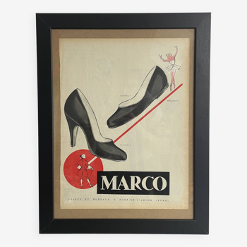 Vintage Marco Paris Match shoe advertisement 1954