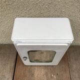 Former white metal pharmacy wardrobe vintage mirror