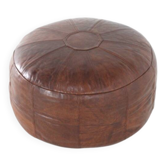 Pouf en cuir Woerdenbach - vintage