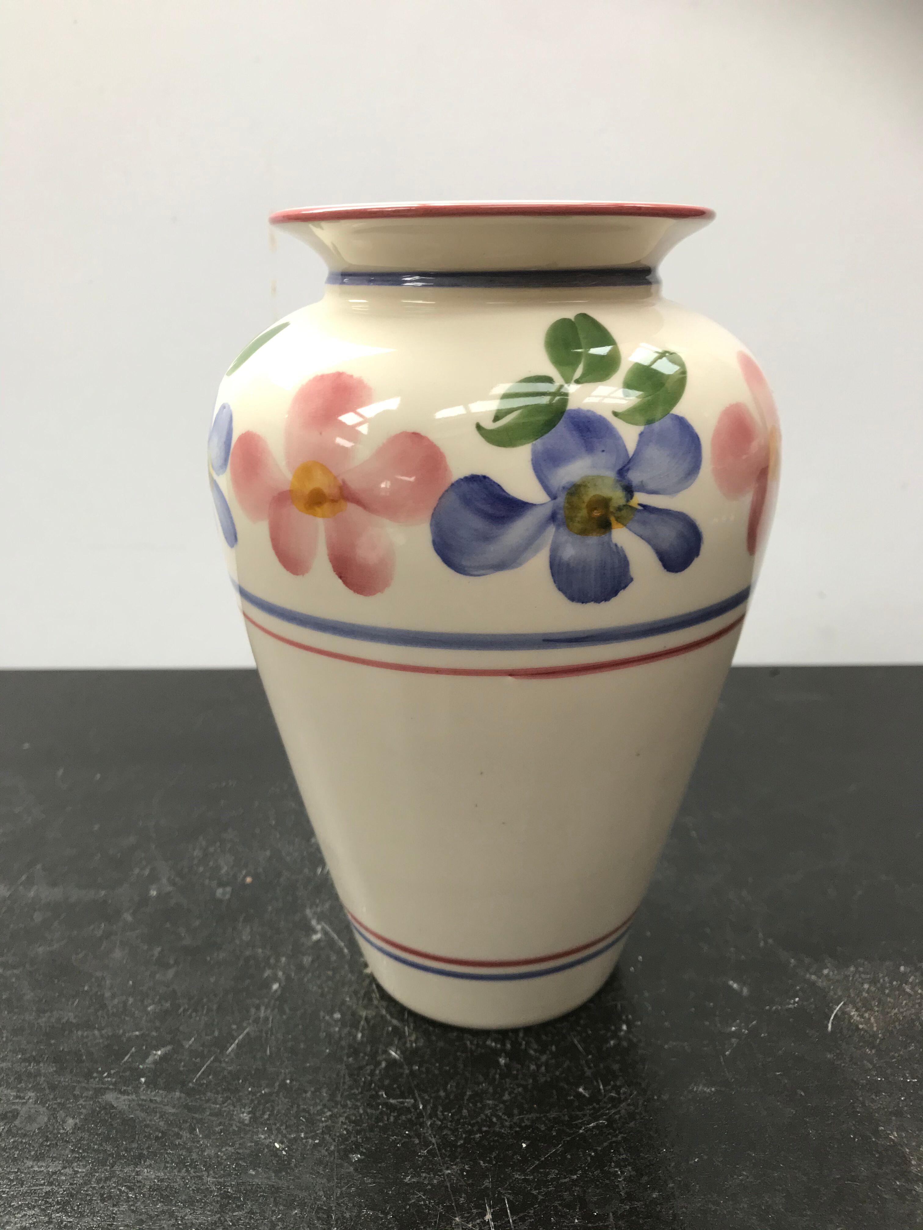 Former Dinis ceramic vase white decor vintage flowers