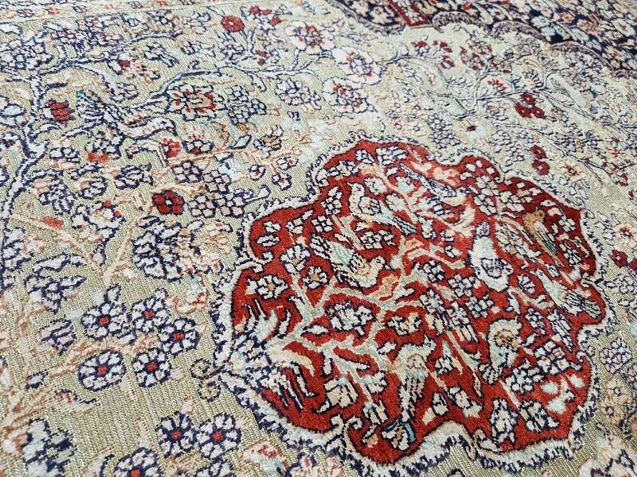 Tapis ancien en soie, Pékin 1930