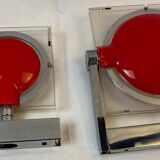 Pair of red Keplero model wall lights, design by chiaramonte