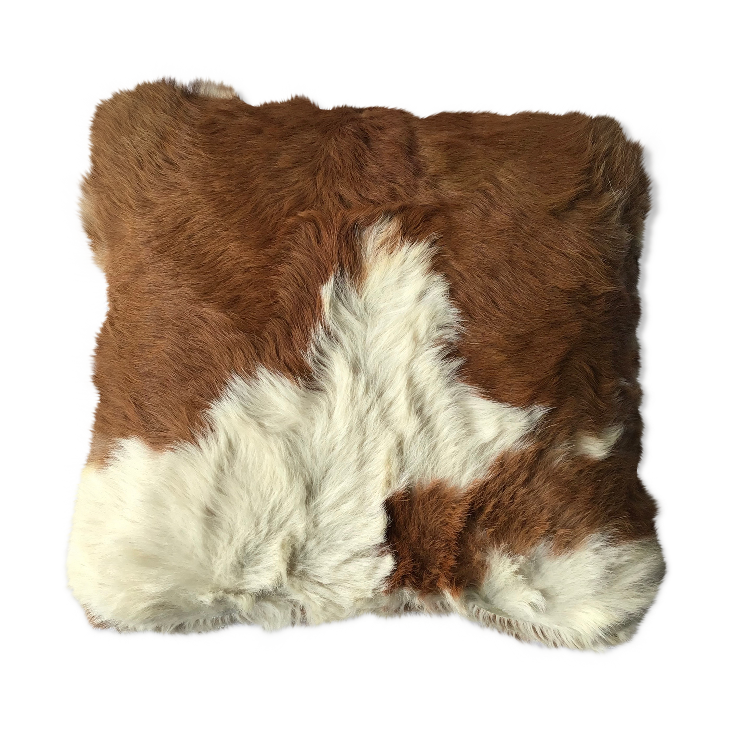Cow and leather cushion 34x34cm