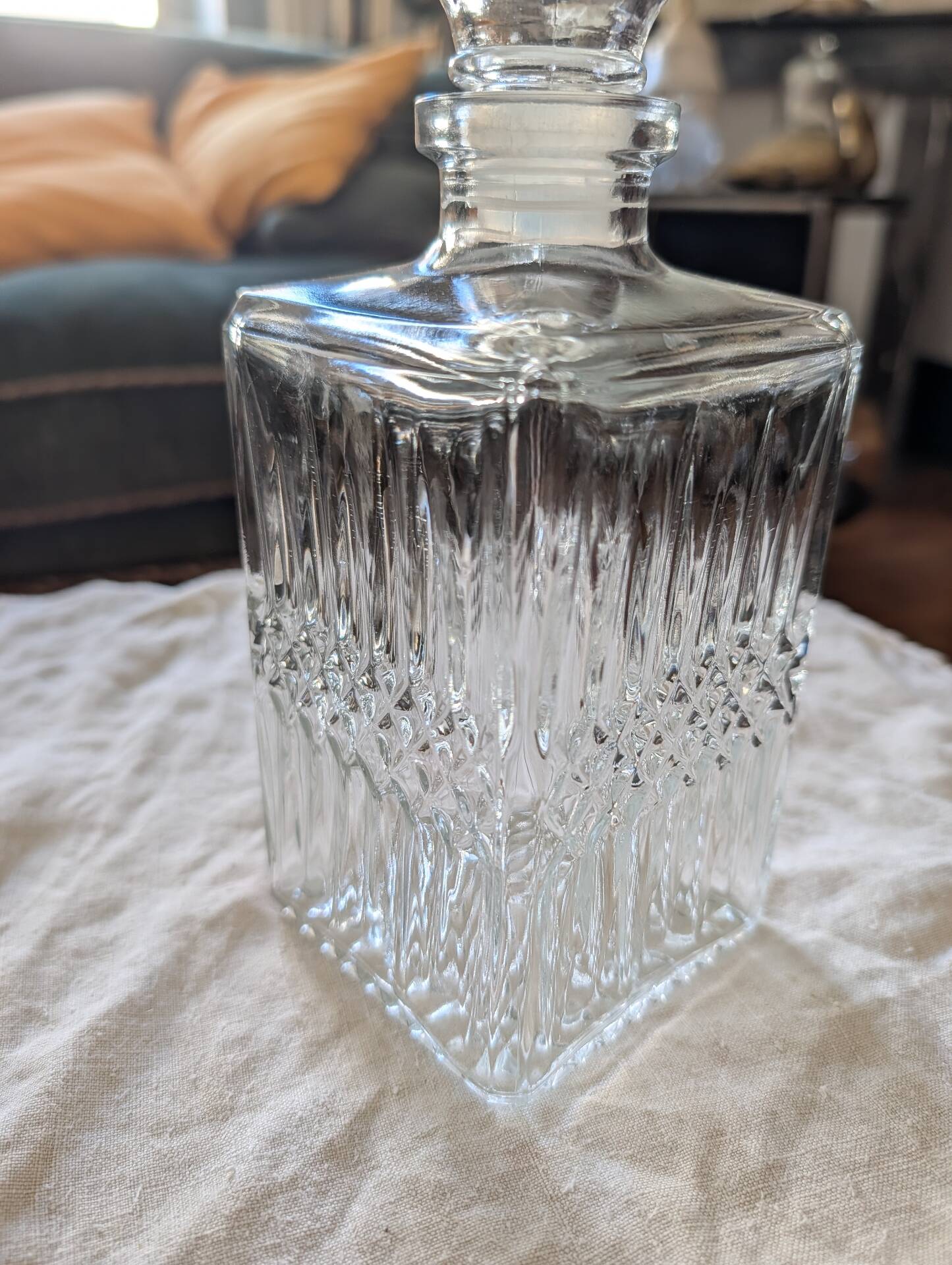 Moulded glass whisky carafe – 1970s