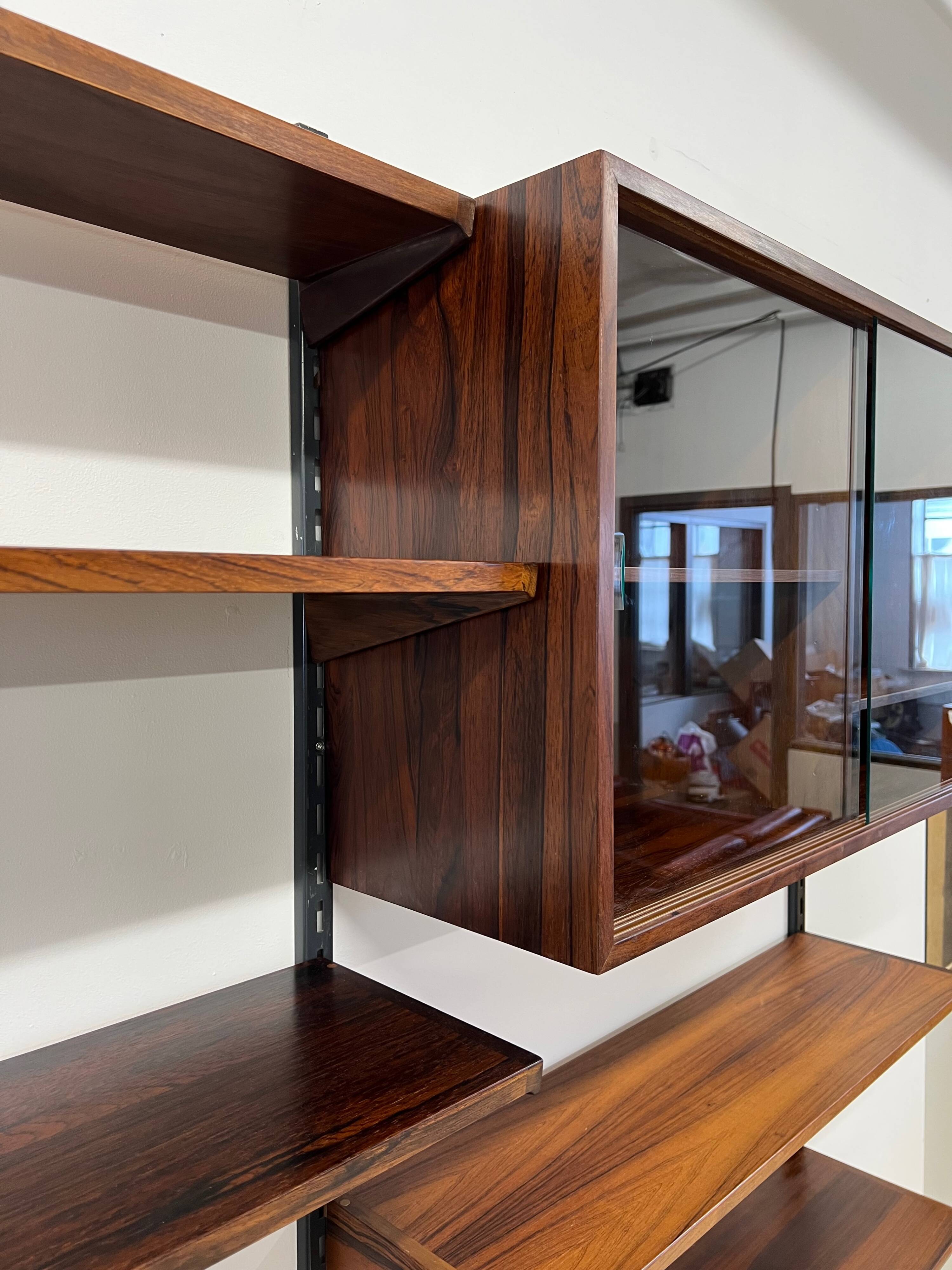 Rosewood Modular Wall System By Kai Kristiansen for Feldballes, 1960s.