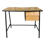 Vintage metal and formica desk with 2 drawers, circa 60's