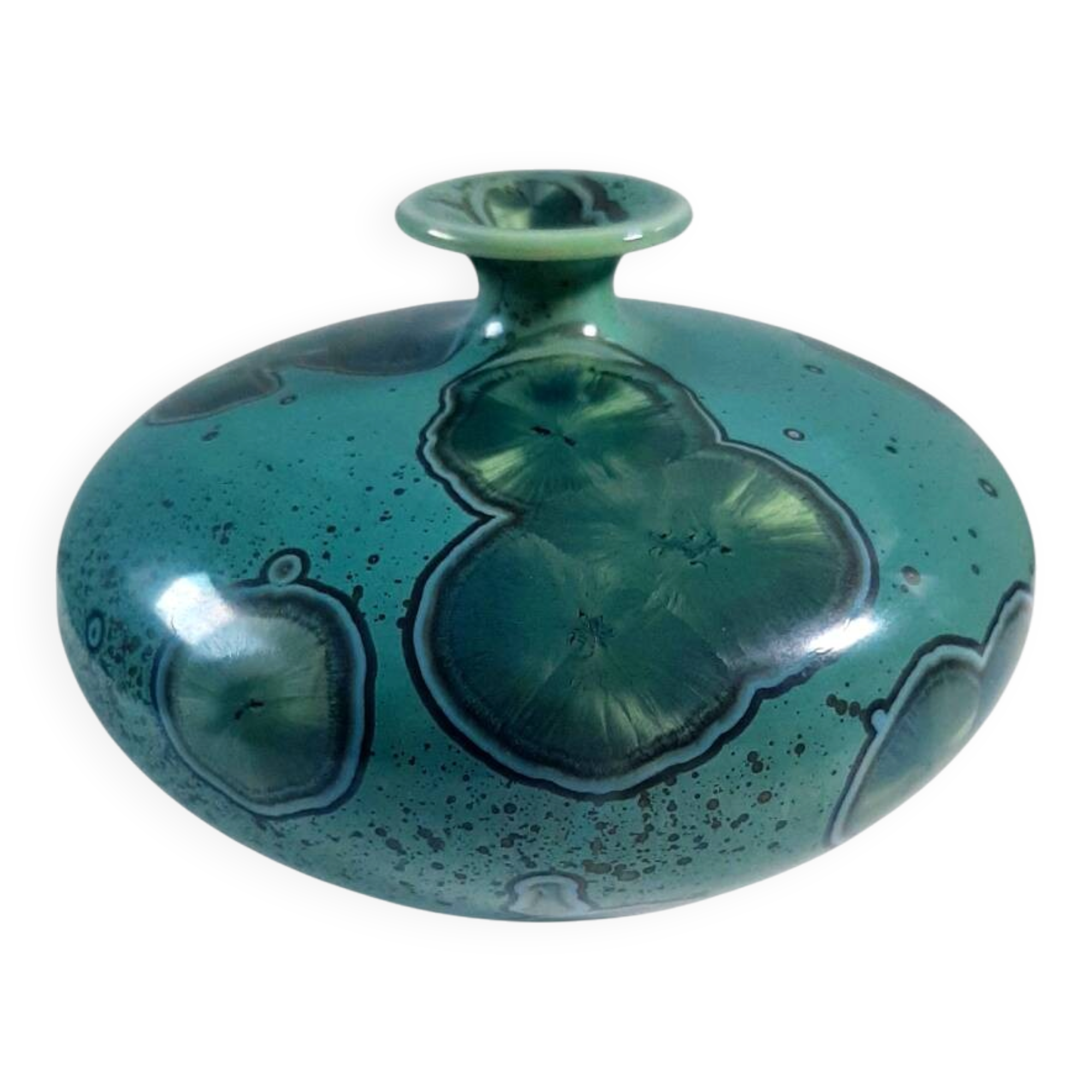 Vase soliflore en céramique à glaçure cristalline