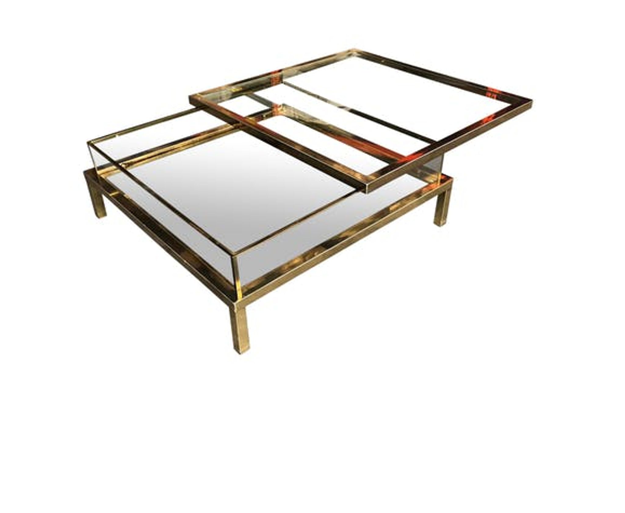 Vintage sliding coffee table by Maison Jansen from the 1970s
