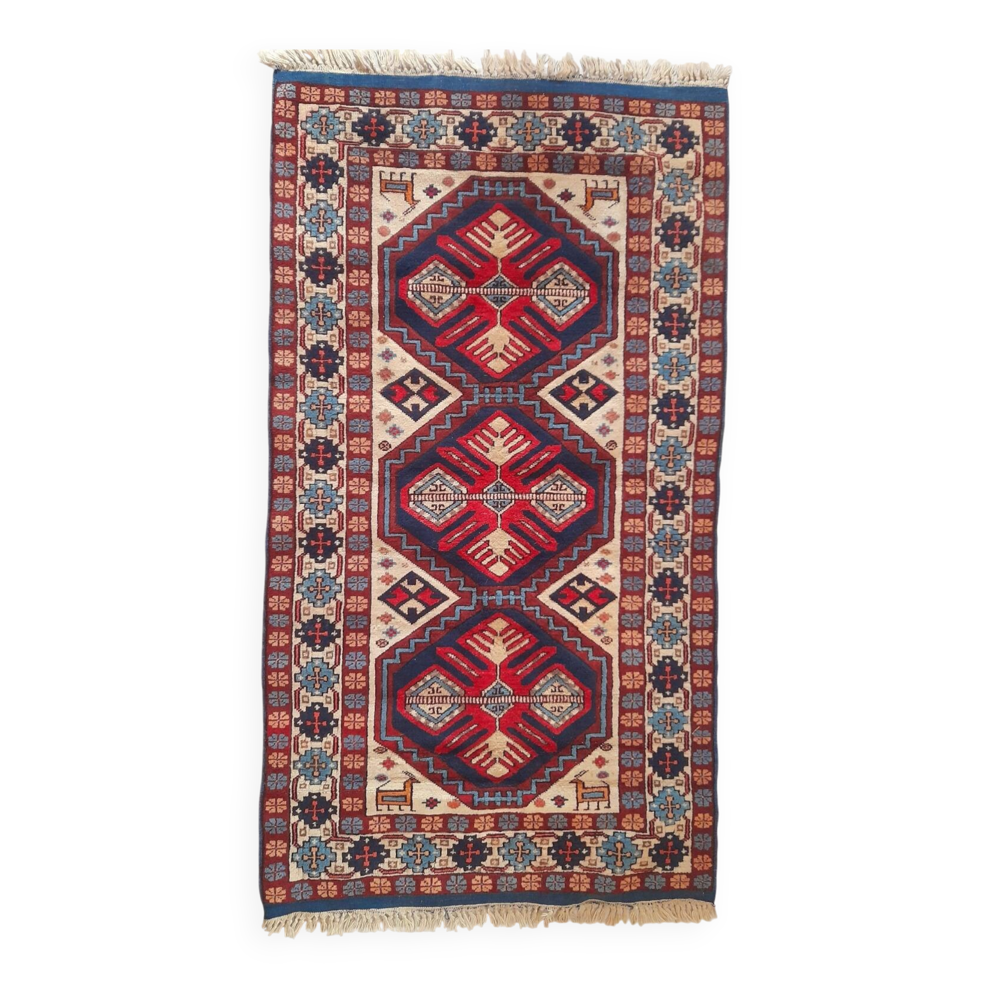 Caucasian Shirvan rug 107 x 205 cm pure wool