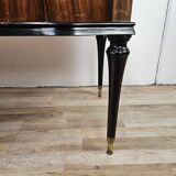 1960s bedroom dresser with six drawers and glass top