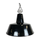 Black Enamel Industrial Factory Pendant Lamp, 1950s