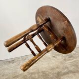 Old round solid wood coffee table
