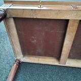 Old style flat desk louis xvi leather tray with 2 pulls