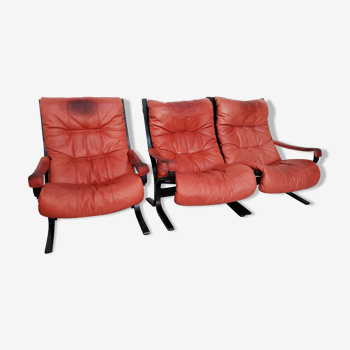 3 Vintage Scandinavian siesta chairs by Ingmar Relling