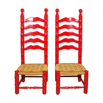Spanish high chairs, 1940s, set of 2