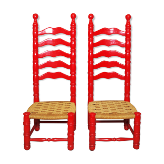 Spanish high chairs, 1940s, set of 2