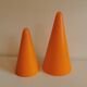 Table lamps, model Teepee, from the 80s in double-layer glass (orange and milky white)
