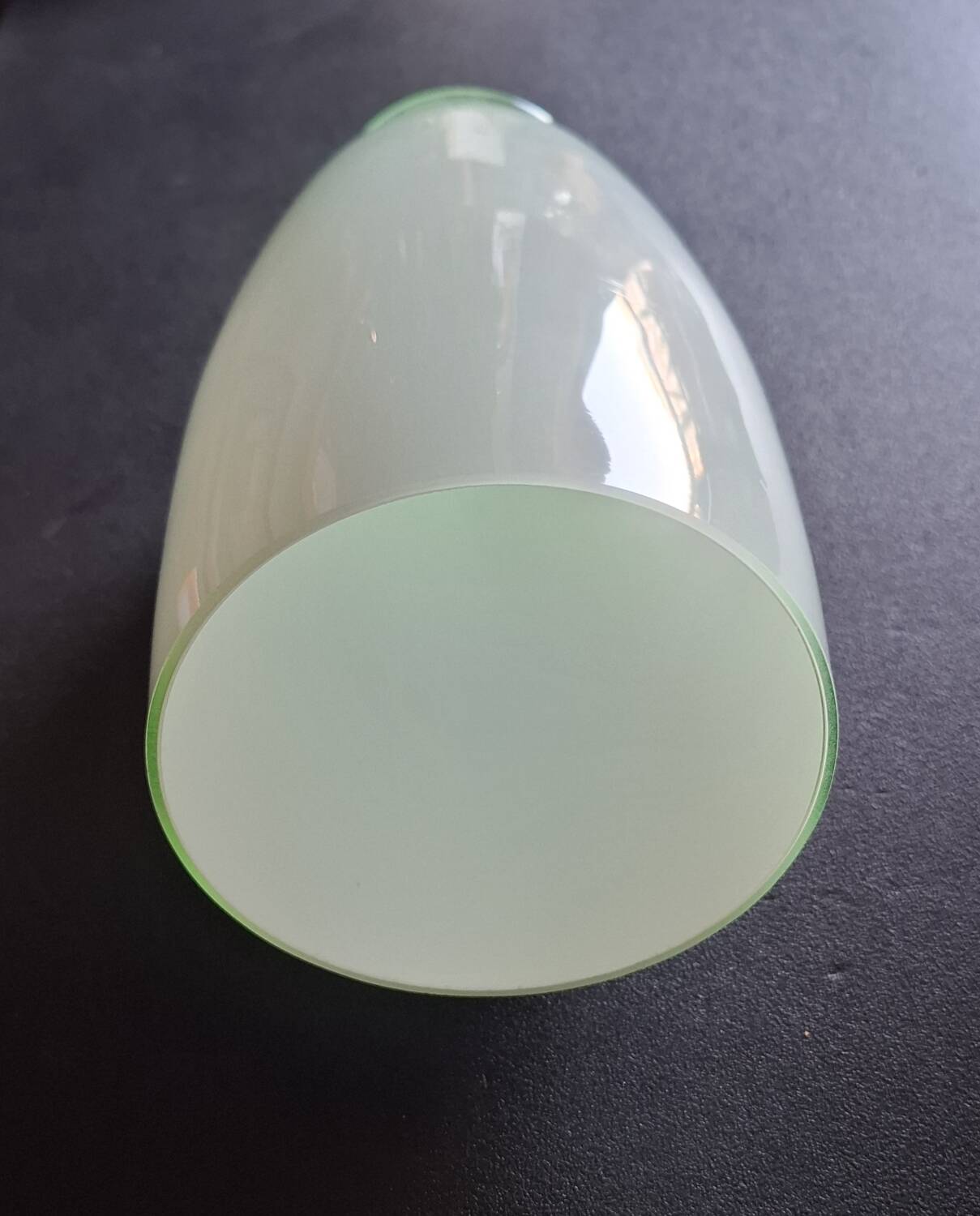 Large contemporary vase in green opaline