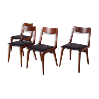 Teak boomerang dining chairs by alfred christensen of slagelse møbelværk, 1960s, set of 4