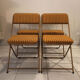 Chaises Lafuma pliables tissu rayé et piétement doré