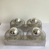 Vintage pair wall lamps spring lamp Andrea Lazzari design 70s Italy