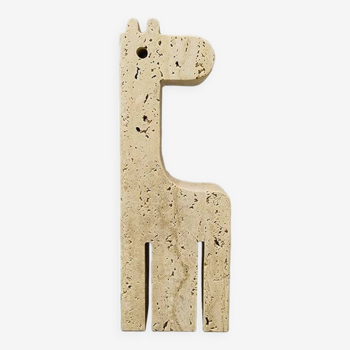 1970s Original Big Travertine Giraffe Sculpture by Enzo Mari for F.lli Mannelli