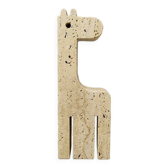 1970s Original Big Travertine Giraffe Sculpture by Enzo Mari for F.lli Mannelli