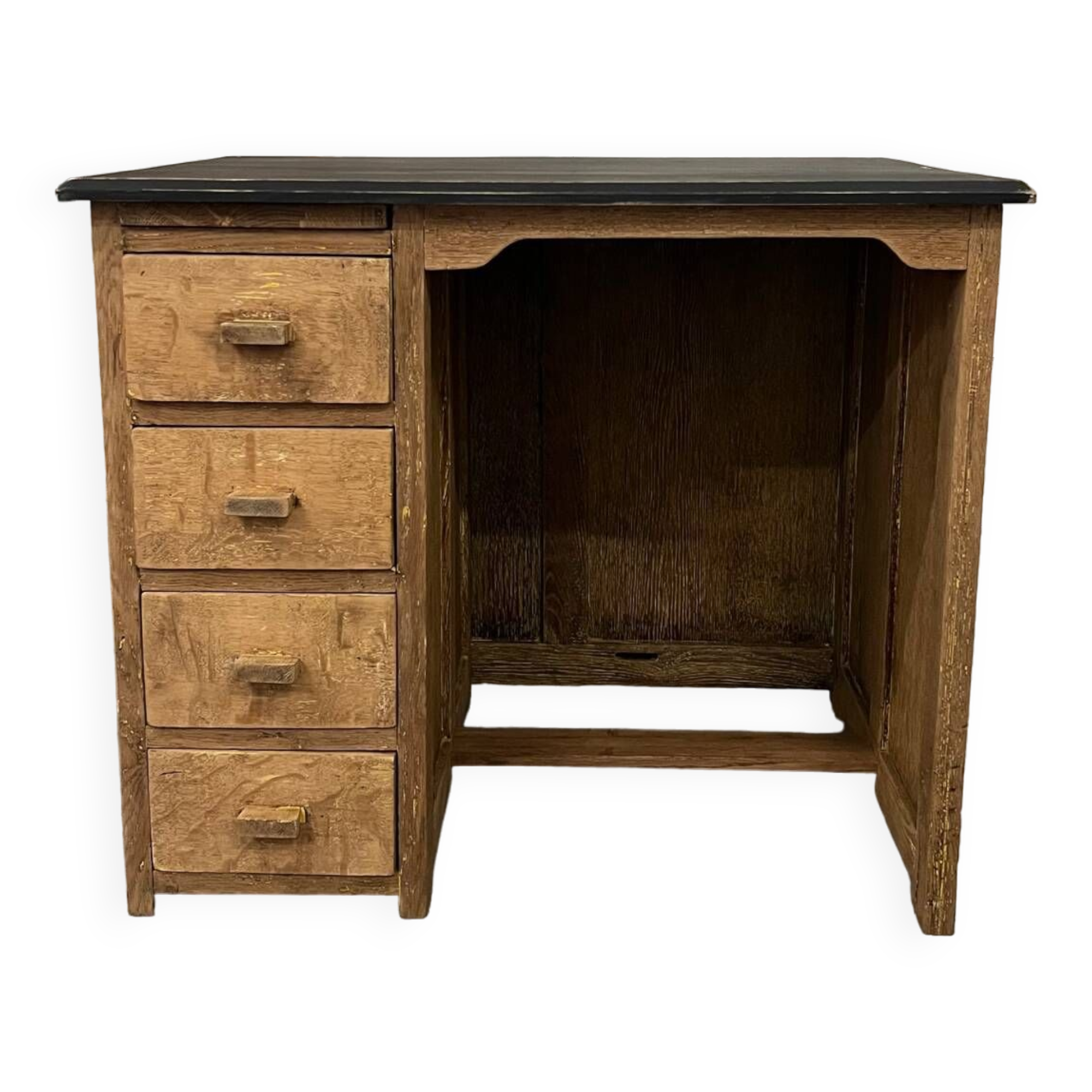 Vintage patinated oak desk