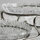 Metal and crystal server, crystal ramekins.