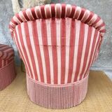 2 pink vintage toad armchairs