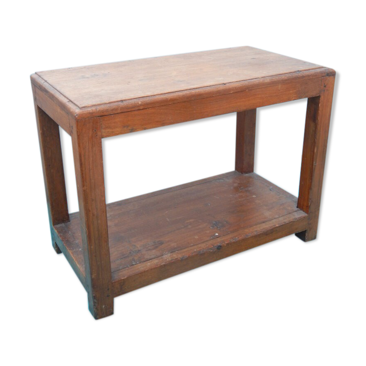 Bench Petit Tabouret Chevet Rest Plant Old Old Teck Brown 50x26x38cm