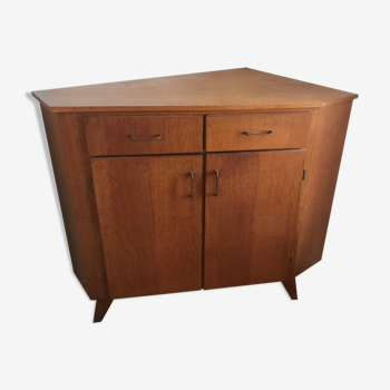 Meuble d'angle vintage 1950 1960 chene bois commode buffet