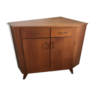 Vintage corner furniture 1950 1960 chene convenient wood buffet