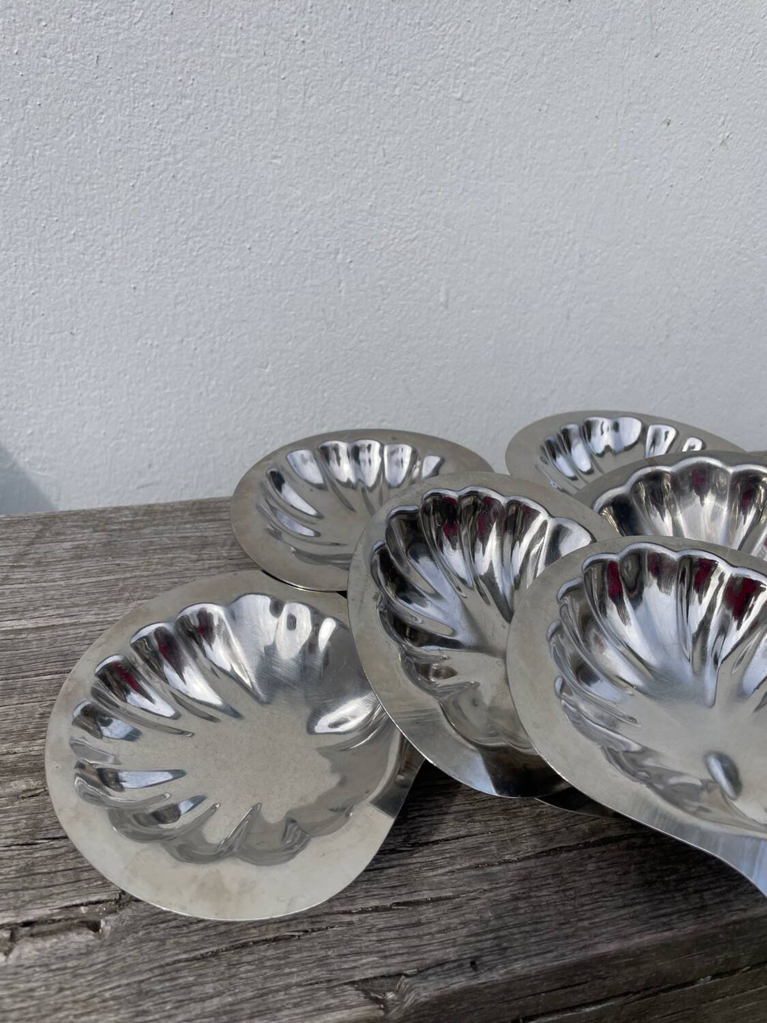 8 coupelles coquillage en inox