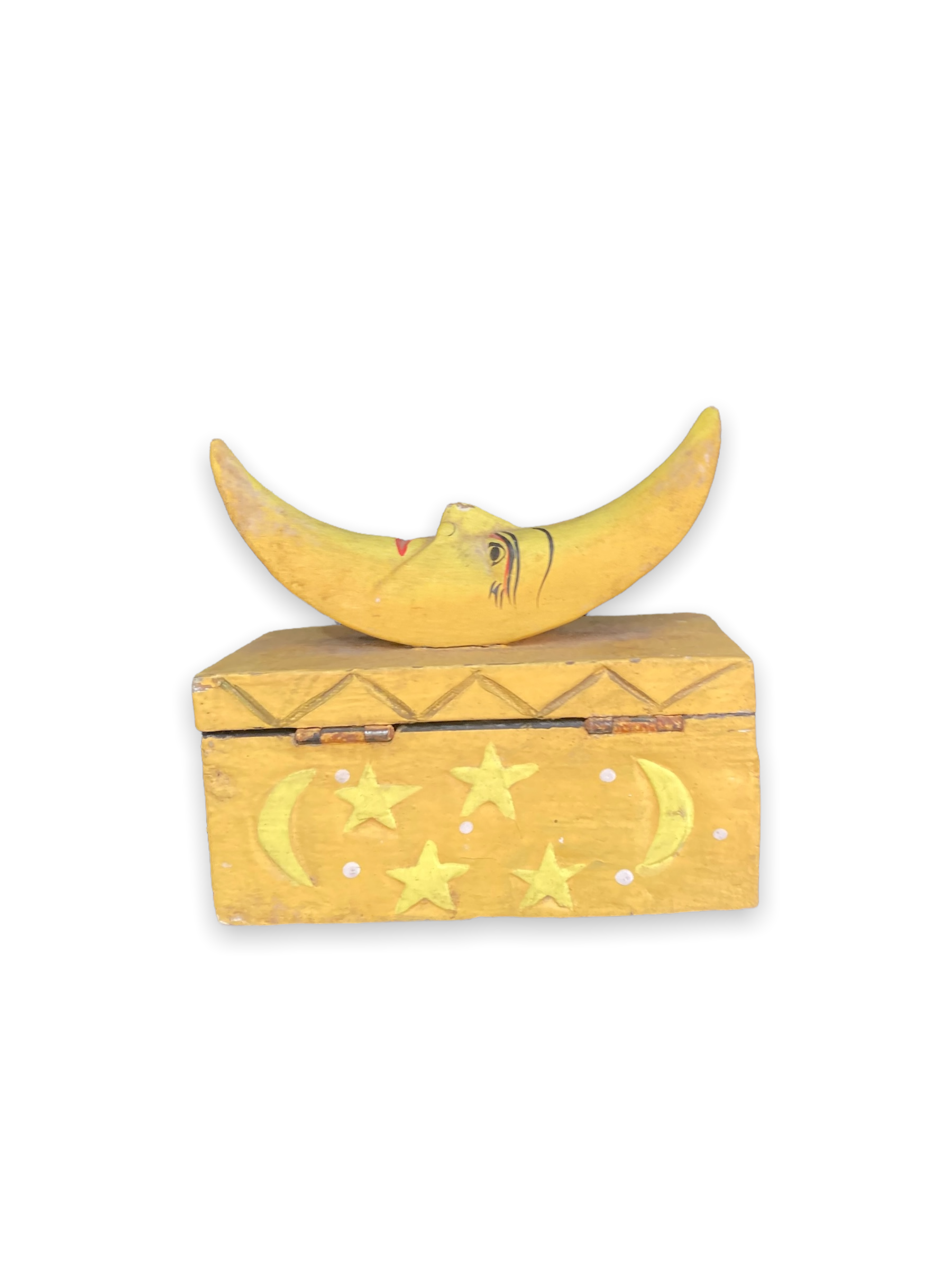 Moon-shaped wooden tarot box