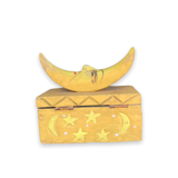 Moon-shaped wooden tarot box