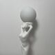 Barbotine ceramic woman lamp Vintage Art Deco