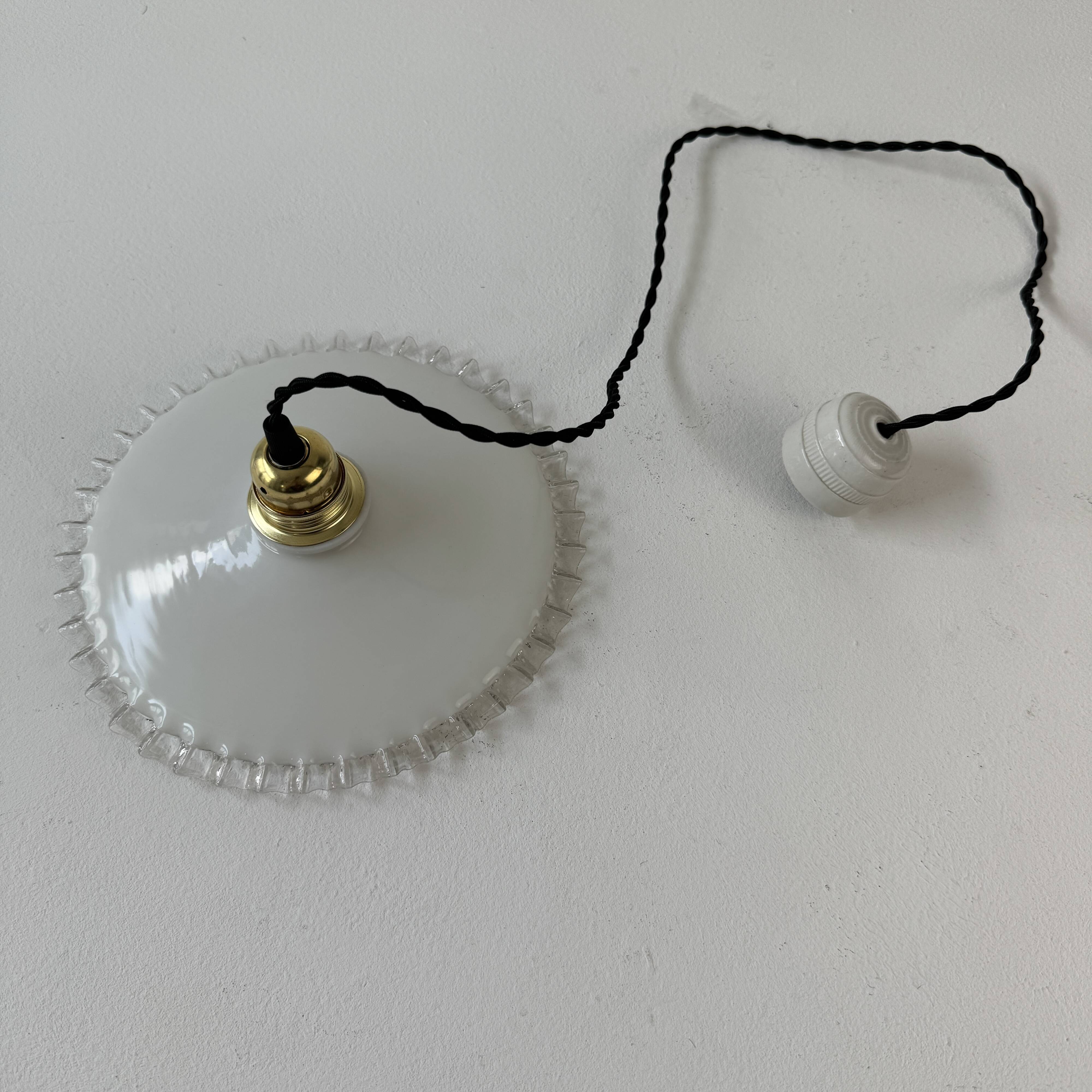Antique vintage opaline lace pendant light 25 cm