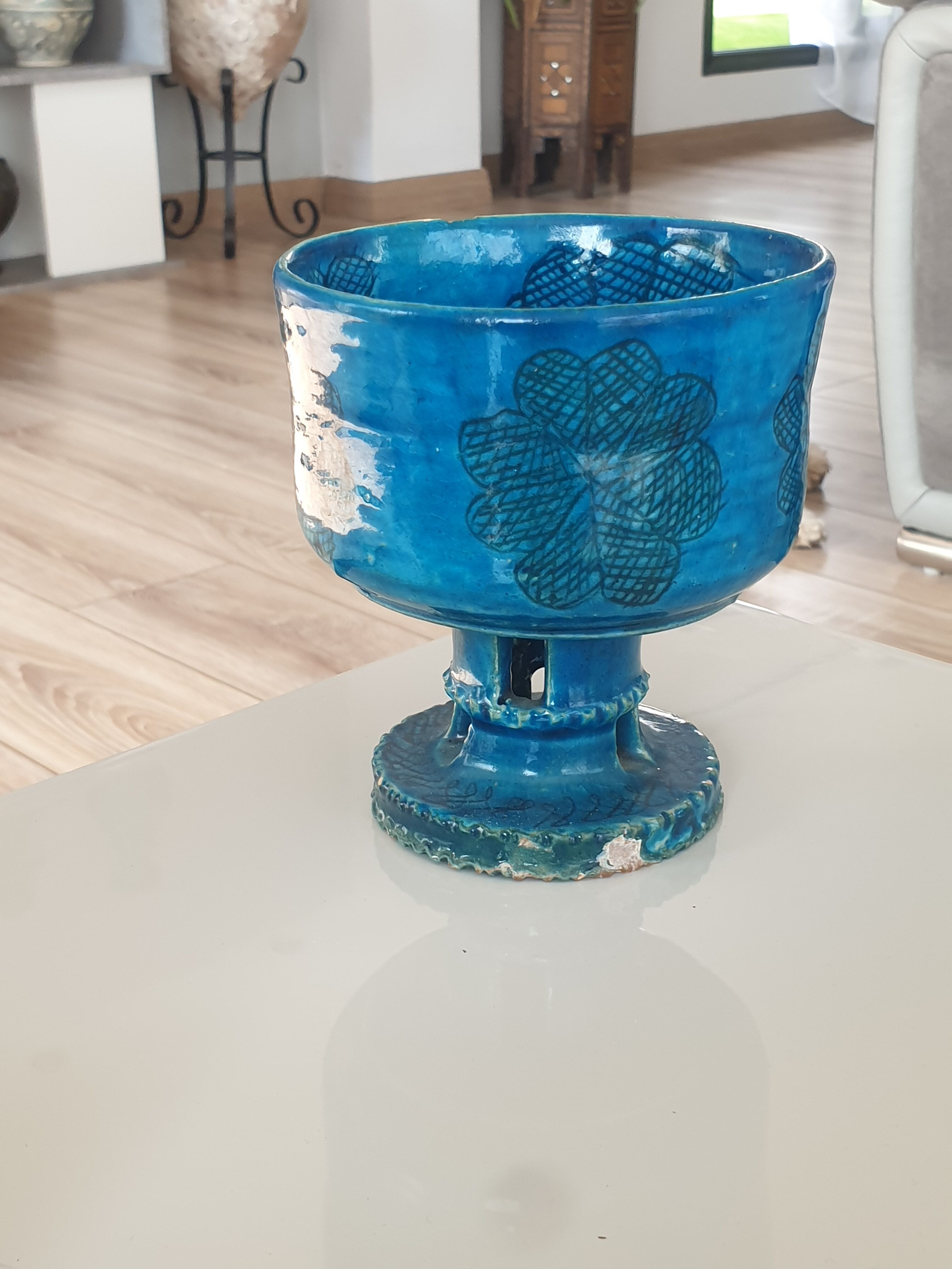 Vase turquoise islam kadjar