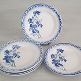 6 dessert or cheese plates in old earthenware Digoin Sarreguemines - Model Annick - Vintage