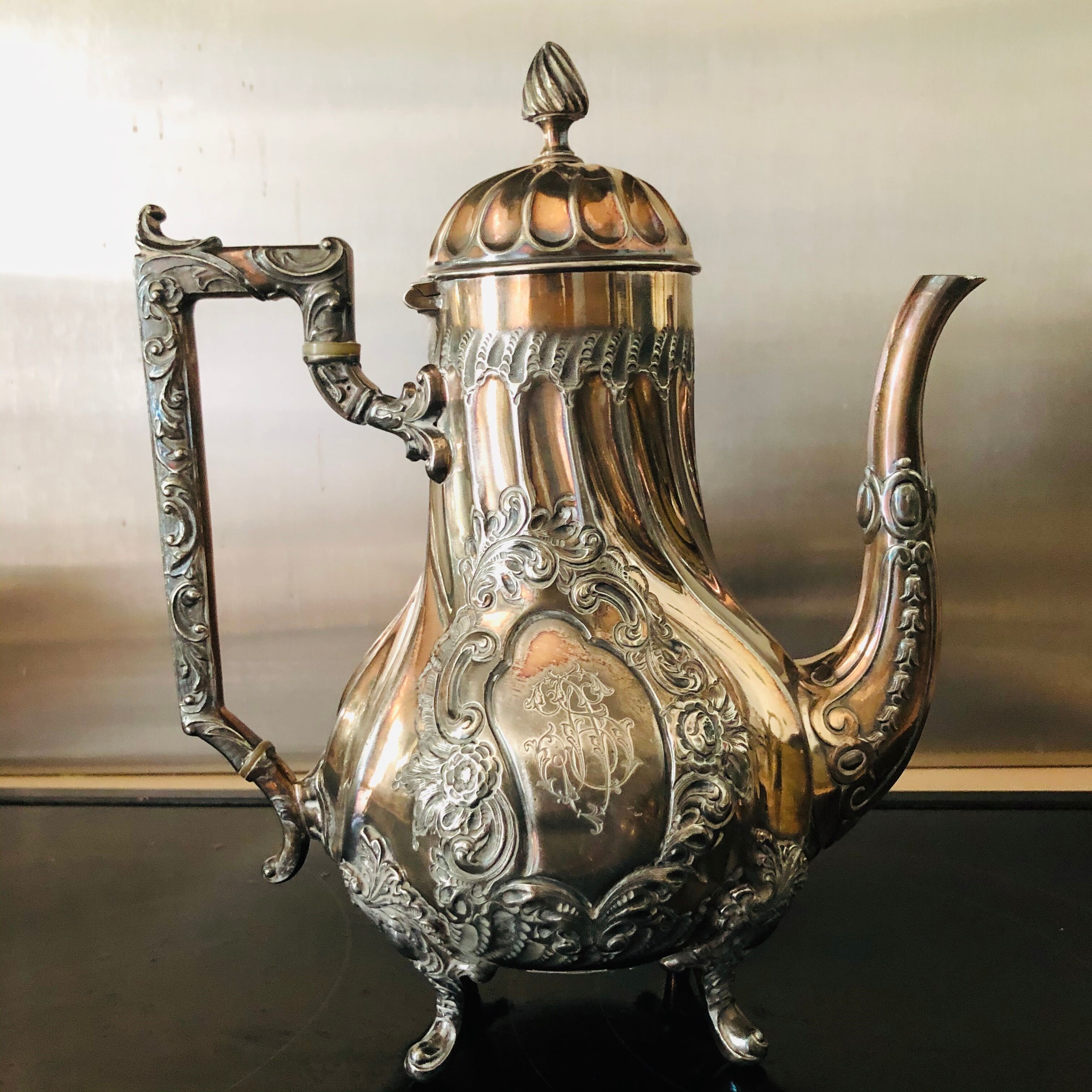 Silver metal coffee service