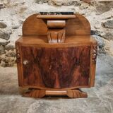 French Art Deco bedside table with a marble top, circa 1930.