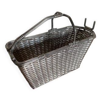 Christofle and gallia old bottle holder basket in silver metal